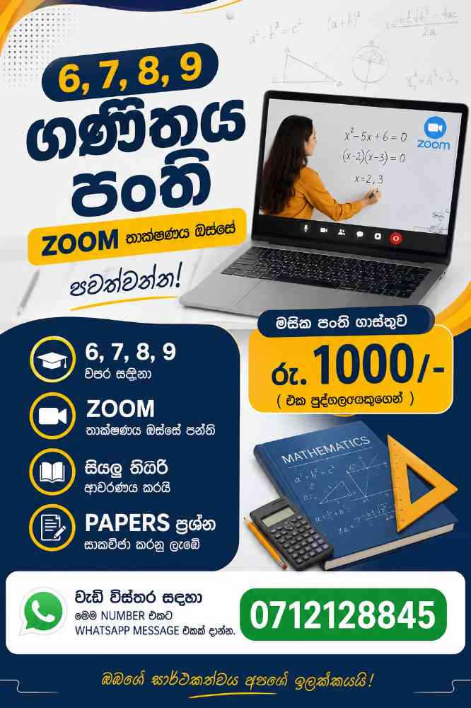 Grade 6, 7, 8, 9 maths subject online classes