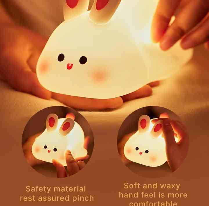 Cute rabbit silicone lamp